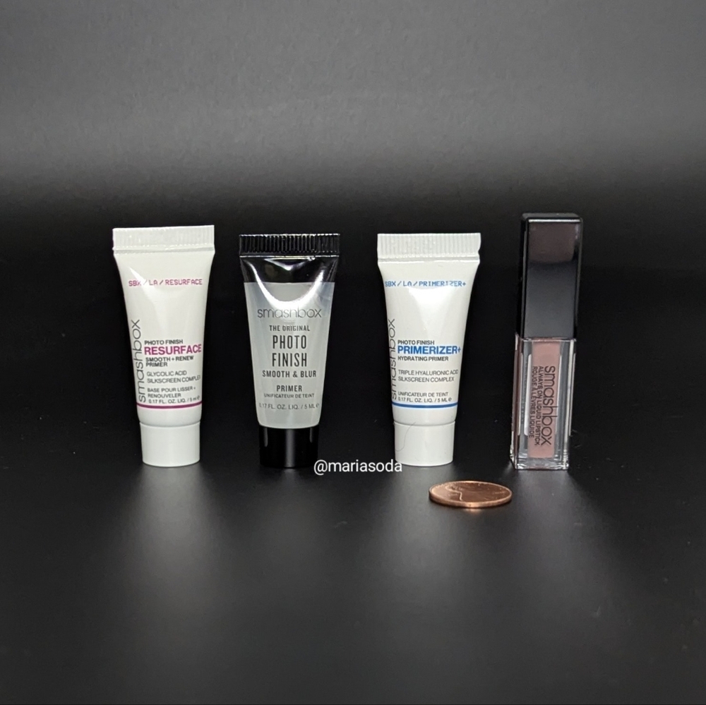 Smashbox minis bundle of 3 primers and liquid lipstick